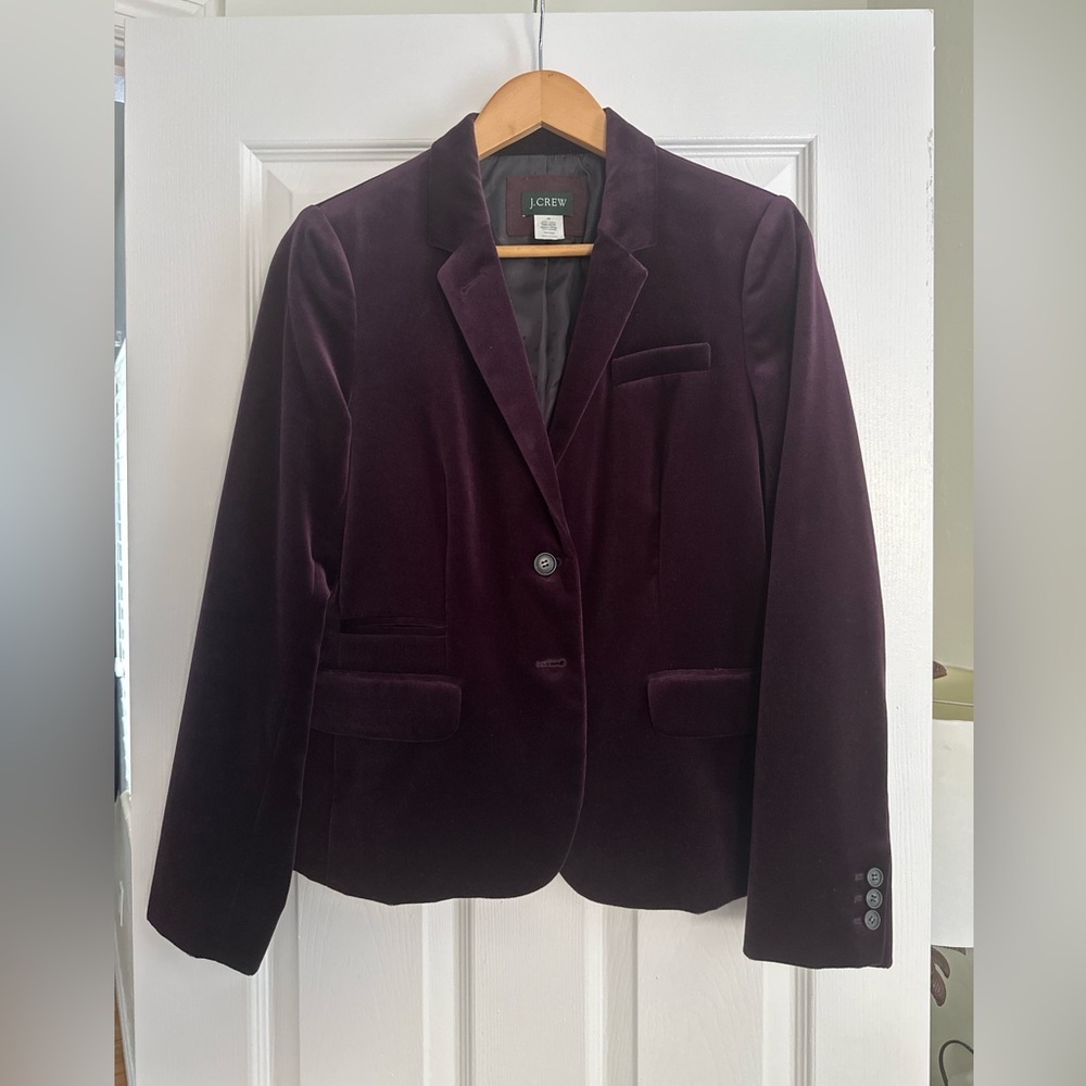 J.Crew Purple Plum Velvet Blazer 10